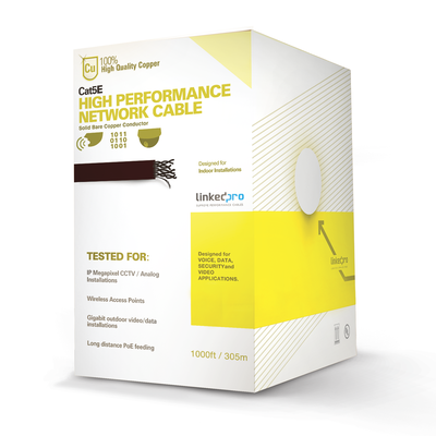 [N4-PRO-CAT-5E-W-88747] Bobina de cable de 305 m, ( 1000 ft ),  Cat5e, alto rendimiento, color blanco, UL, para aplicaciones en video vigilancia, redes de datos. Uso en interior