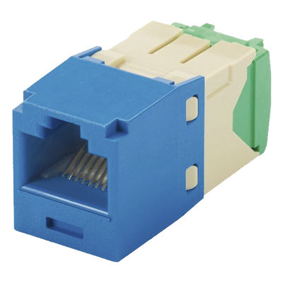 [N4-CJT688TGBU-195725] Conector Jack RJ45 Estilo TG, Mini-Com, Categoría 6, de 8 posiciones y 8 cables de Calibre 28/30 AWG, Color Azul