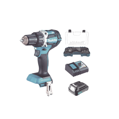 [N4-DHP485SYX6-206035] Rotomartillo/Taladro Inalámbrico (1/2") de 1,900 RPM, 18Vcc, Incluye 1 Batería BL1815N de 1.5Ah, 1 Cargador Modelo  DC18SD y Un Set de 75 Pzas  Modelo E-06943