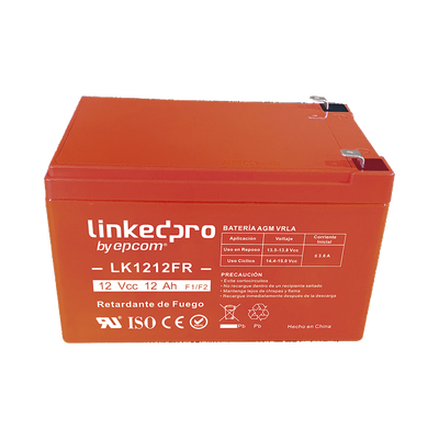 [N4-LK1212FR-229362] Batería 12 V / 12 Ah / UL / Tecnología AGM / Vida útil promedio de 5 años / Retardante a la Flama / Uso en equipo electrónico, Alarmas de Intrusión / Incendio / Control de acceso / Video Vigilancia / Terminales F1