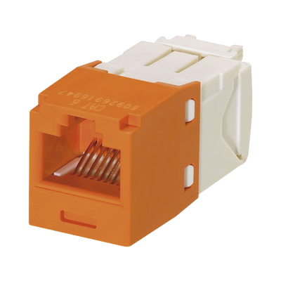 [N4-CJ688TGOR-177987] Conector Jack RJ45 Estilo TG, Mini-Com, Categoría 6, de 8 posiciones y 8 cables, Color Naranja