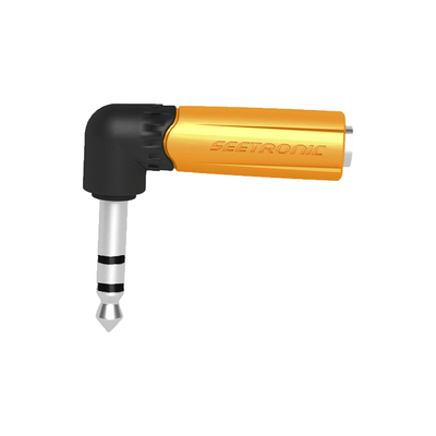 [N4-MP3-PM-R-221212] Conector Estéreo | 1/4in - 1/4in | Conector de angulo recto | Adaptador de Carcasa de Plastico