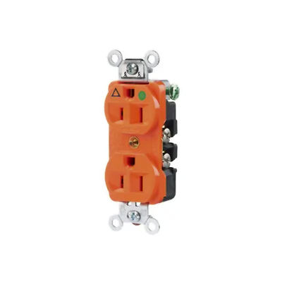 [N4-HUB-IG8-200-208438] Contacto Dúplex 15 A 125 V 2 Polos, 3 Hilos Color Naranja (Nema 5-15R). Grado Hospital.