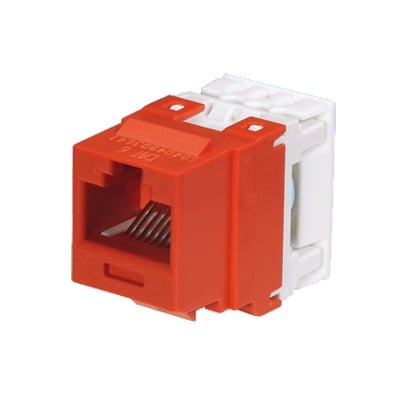 [N4-NK688MRD-74209] Conector Jack Estilo 110 (de Impacto), Tipo Keystone, Categoría 6, de 8 posiciones y 8 cables, Color Rojo