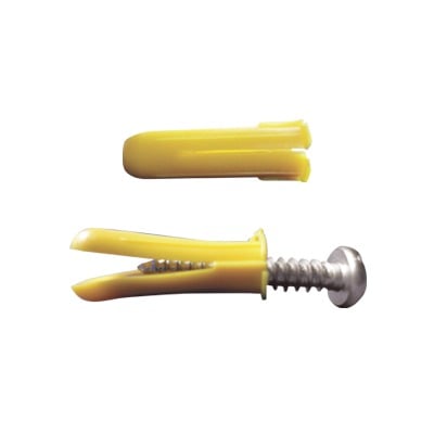 [N4-TP-1X-KIT-78359] Paquete de 20 taquetes amarillo  1" y 20 tornillos 8mm x 1"