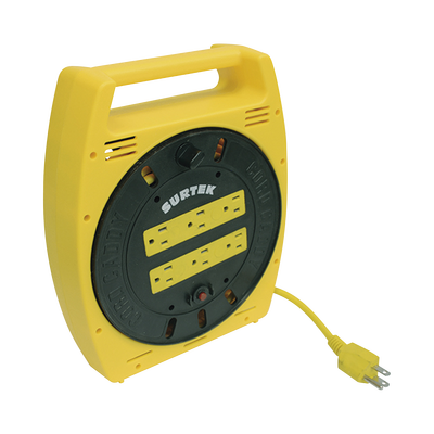 [N4-SYS-136035-191679] Multicontacto Eléctrico Tipo Carrete con 6 Contactos y 6 metros de Extensión / 127 V CA 10 A Máximo.