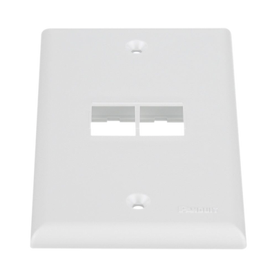[N4-NK2FNWH-74126] Placa de Pared Vertical, Salida Para 2 Puertos Keystone, Color Blanco