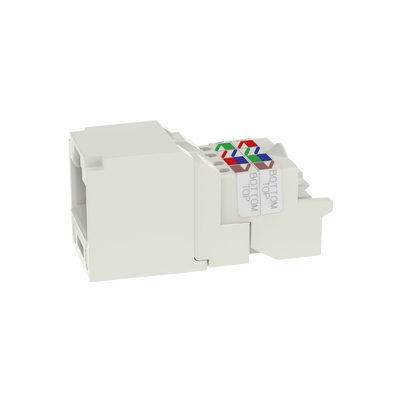 [N4-CJ688TPIW-178000] Conector Jack RJ45 Estilo TP, Mini-Com, Categoría 6, de 8 posiciones y 8 cables, Color Blanco Mate