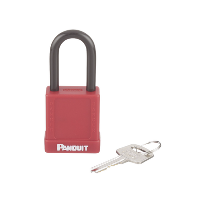 [N4-PSL-8-190489] Candado de Bloqueo LOTO de Seguridad Dieléctrico, Con Llave Única, Diámetro de 6.5 mm, Color Rojo