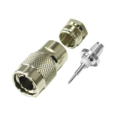 [N4-RFT-1801-192530] Conector TNC Macho de Rosca para Cable RG-59/U, Grupo D, Níquel/ Plata/ Teflón.