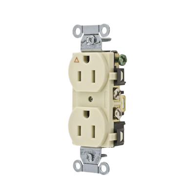 [N4-HUB-IG5252I-213197] Contacto Dúplex Conexión a Tierra Aislada/ 15 A 125 V/ 2 Polos 3 Hilos/ Color Marfil/ Nema 5-15R/ Grado Comercial.