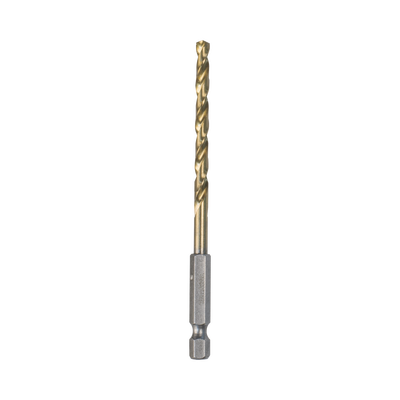 [N4-D-23911-193105] Broca hexagonal de acero A.V. de 3/16” con recubrimiento de titanio, con entrada de 1/4"