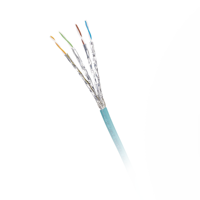[N4-ISX6X04ATL-LED-184214] Bobina de Cable Blindado S/FTP Categoría 6A, Uso Industrial con Resistencia al Aceite, Rayos UV y Abrasión, Multifilar (Flexible), Color Azul Cerceta, Bobina de 500m