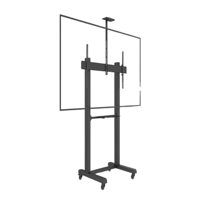 [N4-EMFS1B1-236036] Montaje de Piso Móvil para Pantallas de  65 in a 100 in | vesa 100 x 100 hasta 1000 x 600 | carga maxima soportada 120kg| Fabricado en aluminio y acero