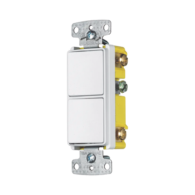 [N4-HUB-RCD-103W-208461] Interruptor Residencial 15 A 120-277 V, 1 Polo 3 Vías, Cableado lateral, Color Blanco.