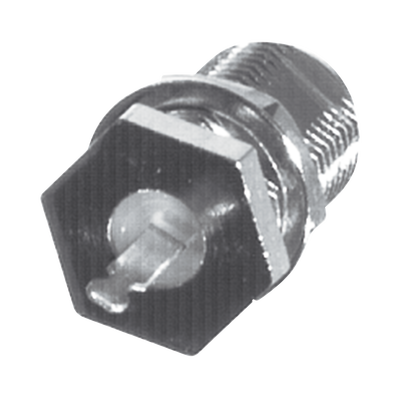 [N4-RFF-1444-192455] Conector F Hembra para Panel en Doble D-Plano, Borde Hexagonal, Terminal Soldable Níquel/ Estaño/ Polipropileno.