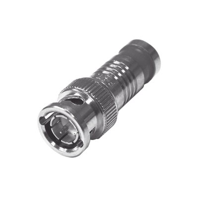[N4-RFB-1704-D-196753] Conector BNC Macho de 75 Ohm, Montaje de Compresión Axial para RG-59/U, Níquel/ Oro/ Teflón.