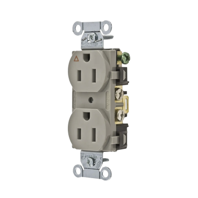 [N4-HUB-IG-5252GY-213196] Contacto Dúplex Conexión a Tierra Aislada/ 15 A 125 V/ 2 Polos 3 Hilos/ Color Gris/ Nema 5-15R/ Grado Comercial.