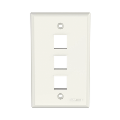 [N4-NK3FNIW-74133] Placa de Pared Vertical, Salida Para 3 Puertos Keystone, Color Blanco Mate