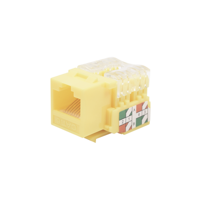 [N4-LP-KJ-601-YE-65969] Módulo Jack Keystone Cat6 con terminación 110 (Punchdown) para faceplate - Color Amarillo