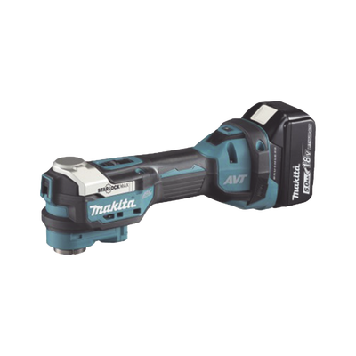 [N4-DTM-52-RTJX1-234671] Multiherramienta Oscilante Inalámbrica de 18V, incluye 2 Baterías  BL1850B de 5.0 A, Cargador DC18RC, Accesorios y Estuche Makpac