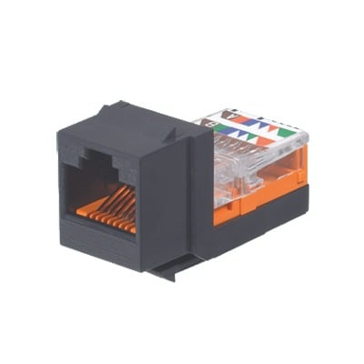 [N4-NK5E88MBLY-74150] Conector Jack Estilo Leadframe, Tipo Keystone, Categoría 5e, de 8 posiciones y 8 cables, Color Negro
