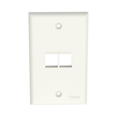 [N4-NK2FNIW-74125] Placa de Pared Vertical, Salida Para 2 Puertos Keystone, Color Blanco Mate
