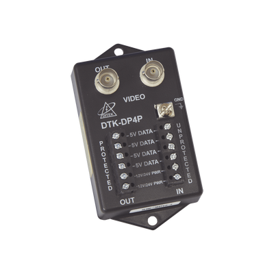[N4-DTK-DP4P-15141] Protector para alimentación, datos y video para cámara PTZ de 12 Vcc-24 Vca, conector BNC y terminal
