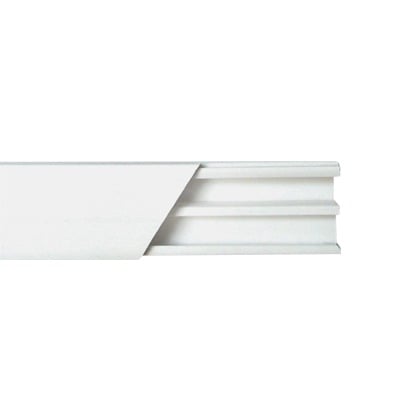 [N4-TMK-1020-CD-76968] Canaleta blanca de PVC auto extinguible, con división, 20 x 10 mm, tramo de 2.5m (5101-01250)