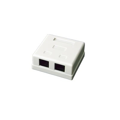 [N4-LP-WP-6035-66000] Caja de pared con 2 puertos, incluye 2 jacks UTP Cat5e Keystone