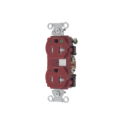 [N4-HUB-8300-RED-LTRA-231579] Contacto Duplex  de 20 A 125 V CA/ A prueba de Manipulaciones / Nema 5-20R / Grado Hospitalario / Color Rojo.