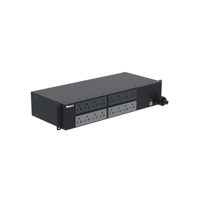 [N4-P16B41M-193242] PDU Básico para Distribución de Energía, Enchufe de Entrada NEMA L5-30P, Con 16 Contactos NEMA 5-20R, Instalación Horizontal de 19in, 2 UR, 30 Amp, 208 Vca