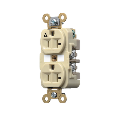 [N4-HUB-IG5362I-213470] Contacto Dúplex Conexión a Tierra Aislada/ 20 A 125 V/ 2 polos 3 Hilos/ Color Marfil/ Nema 5- 20R/ Grado Industrial.