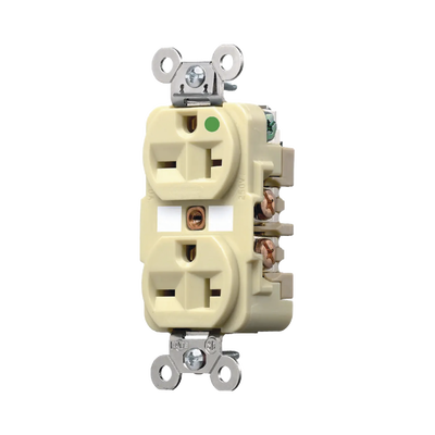 [N4-HUB-HBL-8400I-217479] Contacto Duplex  de 20 A 250 V CA/ Nema 6-20R / Grado Hospitalario / Color Marfil.