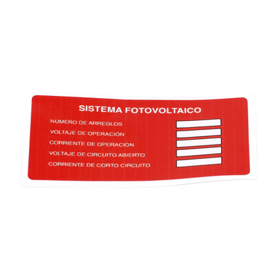 [N4-PVLSYSTEMPV/20-228711] Etiqueta de Sistema fotovoltaico/ Paquete con 20