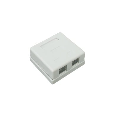 [N4-LP-WP-6037-66002] Caja de pared con 2 puertos, incluye 2 jacks STP Cat5e Keystone