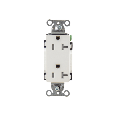 [N4-HUB-DR20-WHI-TR-231483] Contacto Duplex Decorador 20 A 125V /  Resistente a manipulaciones / 2 Polos 3 Hilos/ Nema 5-20 R / Color Blanco / Grado Industrial.