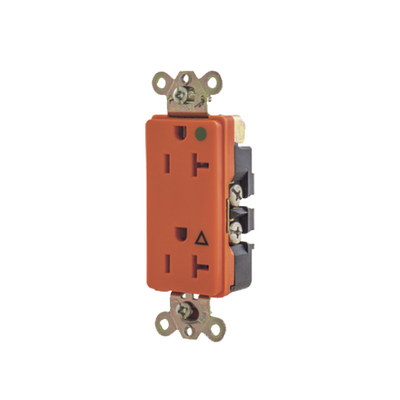 [N4-HUB-9300-IG-231488] Receptáculo Duplex de 20 A 125 V /  2 Polos 3 Hilos/ Nema 5- 20 R / Color Naranja/ Grado Hospital.