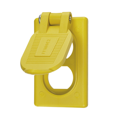 [N4-HUB-HBL-52C-M22-211001] Tapa Resistente a Intemperie para Contacto Dúplex/ Color Amarillo/ Grado Marino.