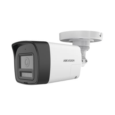 [N4-DS-2CE16U0T-LXTS-237311] [Audio Bidireccional + Sirena & Estrobo + Dual Light + ColorVu] Bala TURBOHD 4K (8 Megapixel) / Lente 2.8 mm / 30 mts IR EXIR + 20 mts Luz Blanca / Micrófono y Bocina Integrado / Exterior IP67 / Metal / dWDR