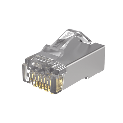 [N4-MPS588-C-188997] Plug RJ45 Cat5e Blindado, Para Cable UTP de Calibres 24-26 AWG, Chapado en Oro de 50 micras, Paquete de 100 piezas