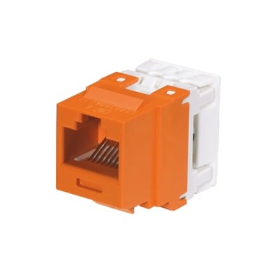 [N4-NK688MOR-74208] Conector Jack Estilo 110 (de Impacto), Tipo Keystone, Categoría 6, de 8 posiciones y 8 cables, Color Naranja