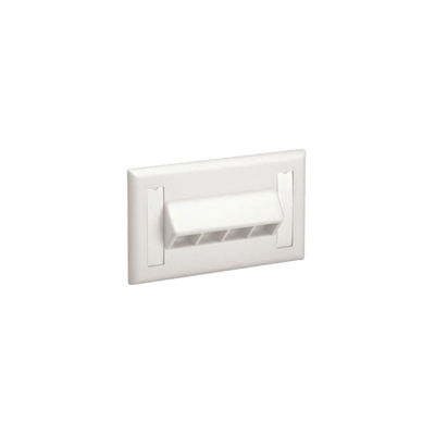 [N4-NK4HSFIWY-143328] Placa de Pared Horizontal, Salida Para 4 Puertos Keystone, Con Espacios Para Etiquetas, Color Blanco Mate