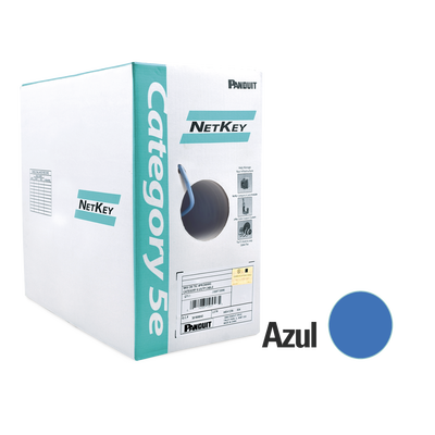 [N4-NUR5C04BU-C-74372] Bobina de Cable UTP de 305 m. de Cobre, NetKey, Azul, Categoría 5e (24 AWG), Riser (CMR), de 4 Pares