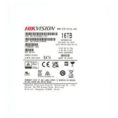 [N4-DS160HKAI-VX1-241433] Disco Duro Empresarial / 16 TB / 7200 RPM / Interfaz SATA 6 Gb/s / Búfer de 512 MB / Diseñado para Operación 24/7 / Transferencia de 550 TB por Año