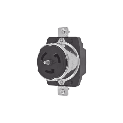 [N4-HUB-CS8-369-229005] Receptáculo Trifásico con Bloqueo de Media Vuelta / 50 A 250 VCA / 3 Polos 4 Hilos / Grado Industrial / Color Negro.