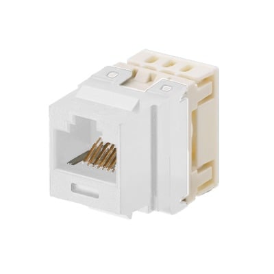 [N4-NKP5E88MWH-74319] Conector Jack Estilo 110 (de Impacto), Tipo Keystone, Categoría 5e, de 8 posiciones y 8 cables, Color Blanco