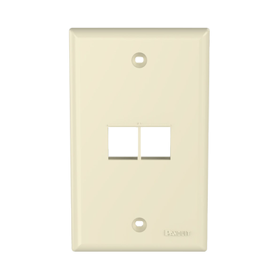 [N4-NK2FNEI-74124] Placa de Pared Vertical, Salida Para 2 Puertos Keystone, Color Marfil