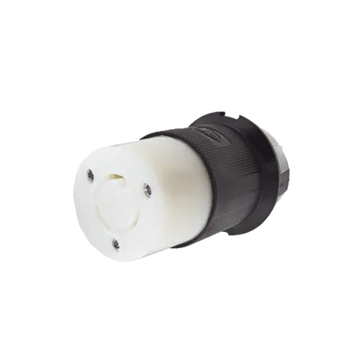 [N4-HUB-HBL-2313-213865] Conector Industrial con Bloqueo de Media Vuelta / 20 A 125 V CA / 2 Polos 3 Hilos / Nema L5-20R / Color Blanco y Negro.