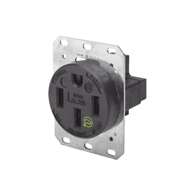 [N4-HUB-HBL-9450A-232636] Receptáculo Recto de 50 A 125/250 V CA 3 Polos 4 Hilos (Nema 14-50R).
